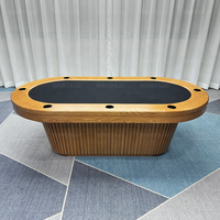 Table de jeu de Blackjack sur mesure en bois massif de luxe, table de poker ronde/ovale professionnelle pour 10 personnes avec chaises