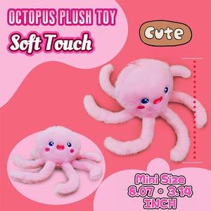 U953 <span class=keywords><strong>Peluche</strong></span> Octopus Personnalisable Porte-clés Animal en <span class=keywords><strong>Peluche</strong></span> Kawaii Petit Jouet Octopus pour Enfants et Adolescents Sac d'École Sac à Dos - Product Image 2