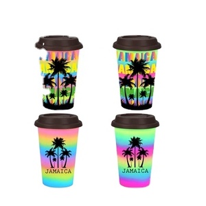 Taza de Cerámica Alta de Diseño Personalizado con Tapa de Silicona, Recuerdo de <span class=keywords><strong>Jamaica</strong></span>, Sin Asa, Tazas de Cerámica para Llevar - Product Image 1
