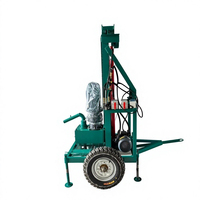 Mini-foreuse hydraulique électrique pour puits d'eau, usage domestique et agricole, équipement de forage monté sur roues et pliable
