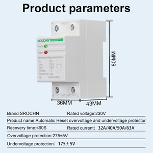 32A Single phase tự động thiết lập lại AC 230V Protector PC chất liệu với <span class=keywords><strong>Overvoltage</strong></span> và bảo vệ thấp - Product Image 4