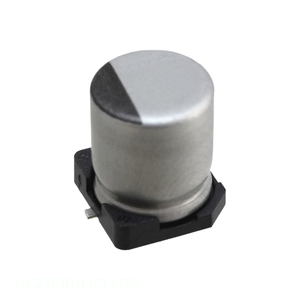 Condensador Original de Superficie CAP ALUM 100UF 20% 25V SMD UCZ1E101MCL6GS 100 uF - Product Image 1