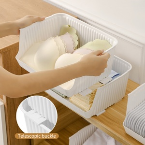 Home Life Thickened Anti-microbial Socks Underwear Bra Panties <b>Clothes</b> Divided <b>Storage</b> Box with Lid Plastic Wardrobe Drawer - Product Image 5
