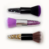 Pinceau de maquillage de marque privée avec poignée en strass diamant scintillant Mini outil de maquillage de pinceau à poudre unique