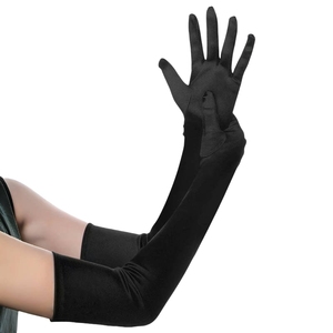 Gants Longs Classiques pour Adulte en Satin Extensible <span class=keywords><strong>Noir</strong></span>, Blanc, Rouge, Gris Chair, pour Opéra, Coude ou Poignet, Gants Flapper pour <span class=keywords><strong>Femme</strong></span> Assortis à un Costume - Product Image 3