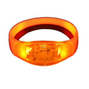RichshiningNovelty Custom Logo LED Flashing Band Bracelet Sound Control Silicone Flashlight for Party Promotional Party Supplies