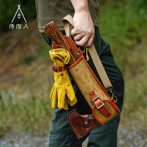 Bushcraft en cuir véritable hache gaine sac Portable peau de vache taille outil suspendu pour <span class=keywords><strong>escalade</strong></span> main marteau gaine pour Camping - Product Image 2