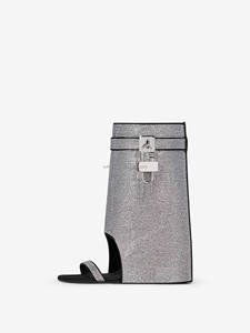 Bottines à enfiler de luxe pour femme, à talons compensés en raphia, coupe large, avec fermoir en cuir et métal argenté, style 'Natural Lock' pour fille - Product Image 3