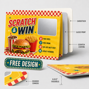 Cartes à gratter personnalisées en gros pour Coca-Cola et hamburgers – Fabricants de cartes à gratter de loterie – Impression numérique sur carton - Product Image 2