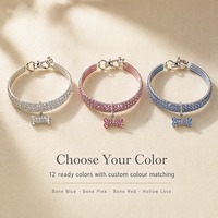 Collier de luxe pour chien en cristal scintillant, collier pour animaux de compagnie avec strass et breloque en forme d'os, anneau élastique pour petits chiens et chats, cadeau
