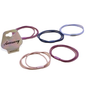 Coleteros para el cabello, tarjeta tres en uno, 5 piezas, bandas para el cabello trenzadas de tela de alta elasticidad para uso diario, color negro mixto - Product Image 2