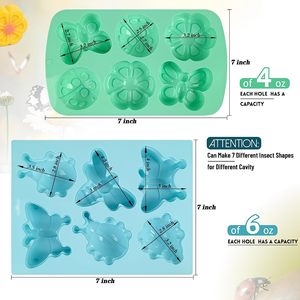 6-khoang Silicone khuôn mẫu cho xà phòng làm chuồn chuồn bướm bọ rùa hình dạng cho DIY Baking và bánh công cụ - Product Image 3