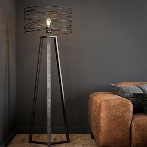 Lampe de sol LED moderne en métal avec finition noire, design trépied, éclairage décoratif pour la maison, CRI élevé 90 - Product Image 2