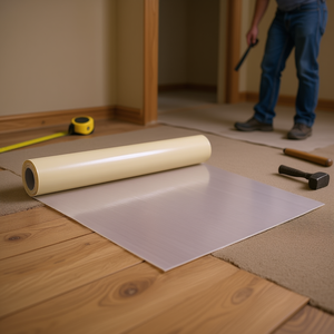 Película Protectora para Alfombras, 36 x 200 Pies, Polietileno Autoadhesivo, Rollo Protector para Alfombras de Auto, Cubre Superficies del Piso - Product Image 2