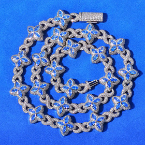 สร้อยคอแบบ Cuban Link  โมอิสซาไนต์สั่งทำพิเศษ เงินแท้ 925 สไตล์ฮิปฮอป ประดับเพชร VVS1 ผ่านการทดสอบเพชร เครื่องประดับ - Product Image 2