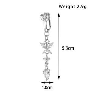 Nouveau CZ Zircon Papillon <span class=keywords><strong>Faux</strong></span> <span class=keywords><strong>Ventre</strong></span> <span class=keywords><strong>Piercing</strong></span> Non <span class=keywords><strong>Piercing</strong></span> Nombril Anneau Papillon Clip Sur Nombril Ombilical <span class=keywords><strong>Faux</strong></span> <span class=keywords><strong>Piercing</strong></span> - Product Image 3