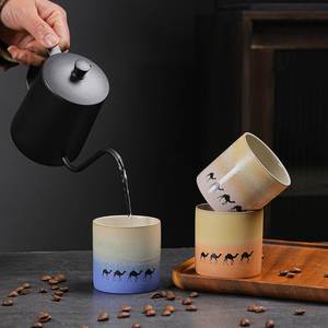 Hot Sale Middle East Arabic Ceramic Coffee <b>Cups</b> 130ml Gradient Glazed Porcelain Tea <b>Cup</b> Handmade <b>Espresso</b> Coffee Mug - Product Image 4
