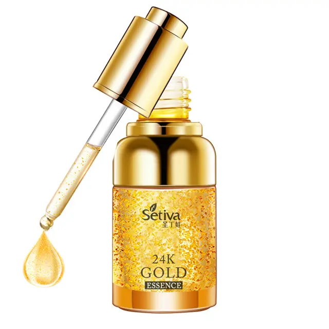 Kök hücre 24 K altın aktif Serum anti-aging 30ml kırışıklık karşıtı özel etiket organik 24 K altın peptid yüz serumu