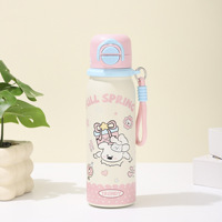 Mug Isotherme Enfant en Acier Inoxydable 316, Grande Capacité, Motif Dessin Animé, Double Boisson, Portable avec Corde de Transport