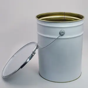 20l Round Tin Oil Can 10l Tin Pail Metal Paint Buckets With Lids