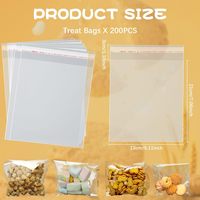 Kekstüten mit Verschluss 5x7 Zoll, Transparente Cellophan-Süßigkeitenbeutel Selbstklebende Wiederverschließbare Plastiktüten für Kekse Süßigkeiten Brot Party