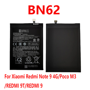 Batería de Polímero de Iones de Litio 100% Original BN62 de 6000 mAh para POCO M3, <span class=keywords><strong>Redmi</strong></span> Note 9, <span class=keywords><strong>Redmi</strong></span> <span class=keywords><strong>9T</strong></span> 4G, Repuesto para Teléfono - Product Image 1