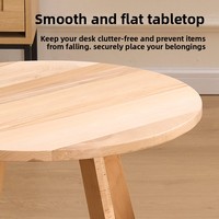 Mesa de Centro de Madera Sólida, Estilo Nórdico Moderno y Minimalista, Compacta, Elevada, No Plegable, para Sala de Estar, Oficina en Casa, Hotel, Restaurante