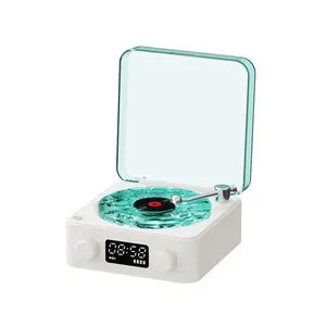 Retro dijital HiFi hoparlör çalar saat mavi diş CD çalar taşınabilir renk işık masaüstü çalar saat hoparlör ev