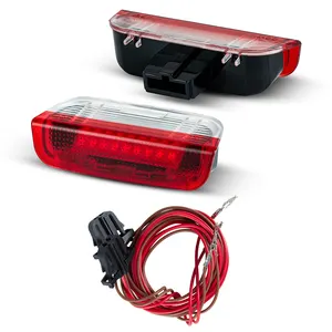 אדום + ברור עדשת RGB צבע אחורי LED דלת באדיבות אור עבור פולקסווגן גולף/סקודה/סיאט/פורשה canbus עיצוב