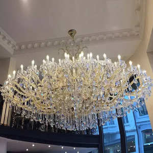 Colgante grande <span class=keywords><strong>de</strong></span> oro para decoración <span class=keywords><strong>de</strong></span> hotel y boda, candelabro <span class=keywords><strong>de</strong></span> <span class=keywords><strong>cristal</strong></span> <span class=keywords><strong>de</strong></span> lujo moderno para el hogar, sala <span class=keywords><strong>de</strong></span> estar - Product Image 2