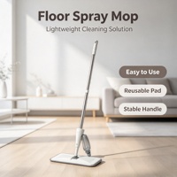 Serpillère pulvérisatrice avec tampon en microfibre, manche extensible, taux d'évaporation élevé pour le nettoyage des sols de la maison, de la cuisine et de la salle de bain
