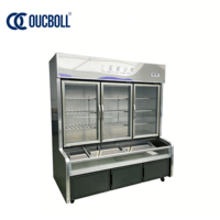 Congélateur à trois affichages de température, compartimenté et portable, grande capacité, personnalisable, avec fonction anti-buée automatique, pour supermarchés, hôtels, maisons