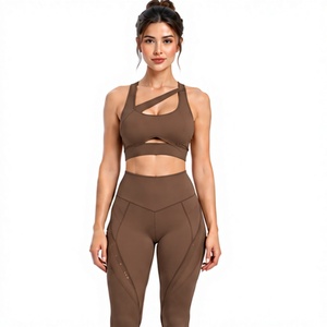 Women Yoga Set <b>Long</b> <b>Sleeve</b> Crop <b>Top</b> High Waist Leggings Two Piece Seamless <b>Stretch</b> Fitness Workout Clothing Gym Pilates Yoga - Product Image 1
