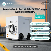 Stasiun Pengisian Daya Mobile Terkendali Jarak Jauh KUNXIAORUN KXRN5414P Baru dengan Baterai LiFePO4 143kWh, MPPT, Senter, dan Jump Starter