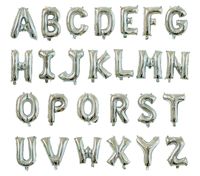 Vente flash, ballons en aluminium pas chers pour la décoration de fête d'anniversaire, lettres de l'alphabet de 16 pouces