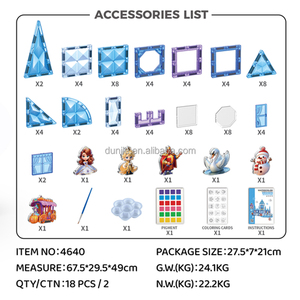 Ensemble de blocs de construction magnétiques pour enfants, tuiles magnétiques puissantes avec lumière LED, certifiées sûres, en ABS, <span class=keywords><strong>jouet</strong></span> de construction créatif DIY pour graffitis - Product Image 3