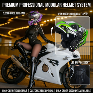 Casque de moto modulaire à visière rabattable double, homologué DOT, pour adultes, idéal pour le tourisme, vente en gros OEM - Product Image 2