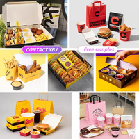 Boîte à compartiments personnalisée éco-responsable pour mini-smash burger avec coupelle à sauce, emballage pour poulet frit, wraps et frites, pour restauration rapide