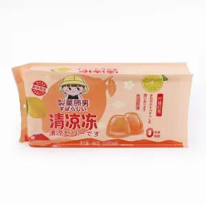 Atacado Personalizado Impressão Grass Konjac Jelly Food Grade Outer Packaging Pouch Plástico 4 Side Seal Gusset Sacos