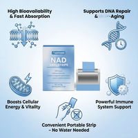 Ausreson OEM Film buccal liposomal NAD+ Peptide avec Resvératrol, Complément de soin de la peau et de beauté, et Bandes buccales NAD+ à dissolution rapide