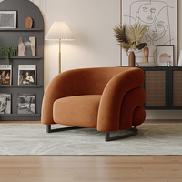 Fauteuil Sofa Simple et Tendance, Luxe Léger en Velours pour Salon, Chaise Individuelle Confortable