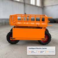 Chariot AGV électrique à roues 4x4, capacité de charge de 500 kg, LiDAR/UWB, télécommande, navigation autonome, évitement d'obstacles, AMR pour