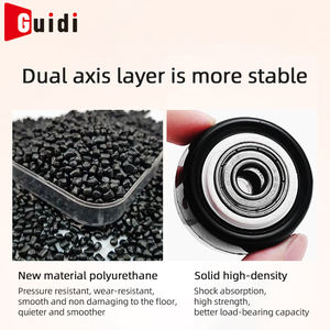 Roulettes silencieuses en polyuréthane PU à double roulement <span class=keywords><strong>pour</strong></span> meubles, 1,5 pouce, vis M12, avec freins - Product Image 3