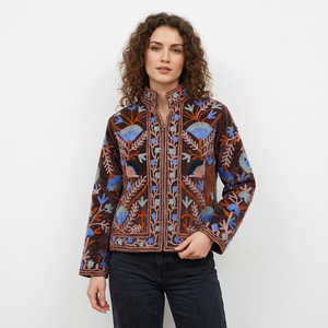 Veste bomber courte en coton matelassé floral, réversible et respirante, pour femme, cadeau pour elle - Product Image 1