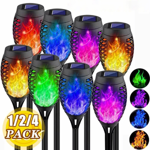 Lampes solaires à effet flamme pour extérieur, étanches, à LED, décoratives pour jardin, torche à allumage/extinction automatique, éclairage de chemin - Product Image 1