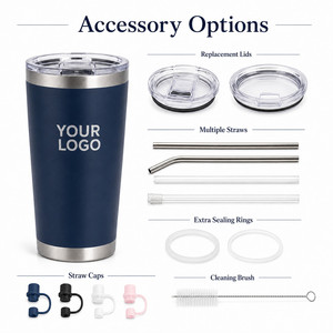 Custom Logo 20oz Compact Vacuum Insulated Tumbler 304 Stainless Steel Travel Mug with Straw for <b>Hot</b> and Cold Beverages Daily - Product Image 5