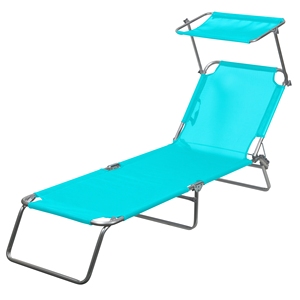 Lit de plage VIESTE/parasol ALU/POLYESTER MEL BLUE - Product Image 2