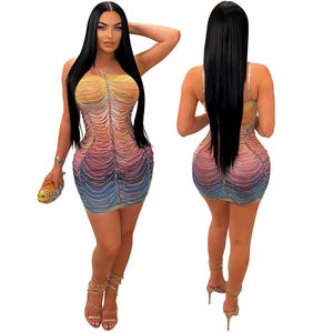 Mode femmes robe Sexy Flashy Mini femme é<span class=keywords><strong>l</strong></span>égante <span class=keywords><strong>robes</strong></span> formelles Cocktail soirée Vestidos - Product Image 6