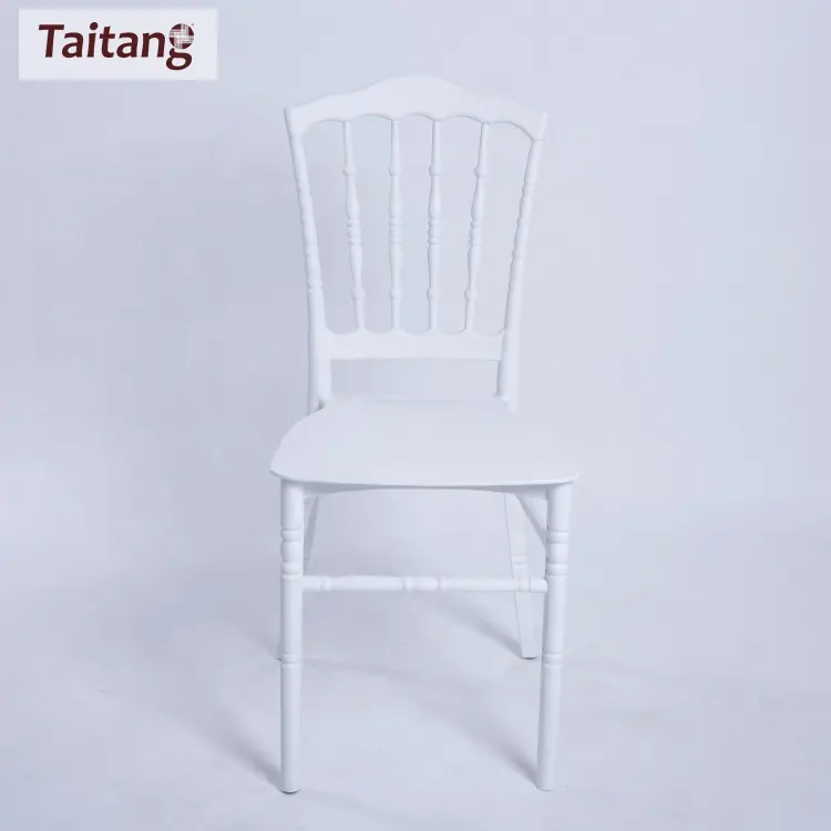 China de fábrica al por mayor fuerte apilable de plástico Napoleón silla blanco