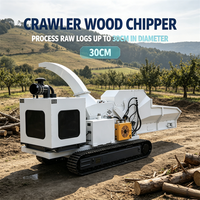 Broyeur de branches mobile diesel sur chenilles et pneus, déchiqueteuse de bois de jardin, capacité de 1 à 8 tonnes par heure, utilisation facile
